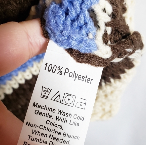 SUNDAY UP crochet knit sweater with hood striped beachy - Picture 5 of 5